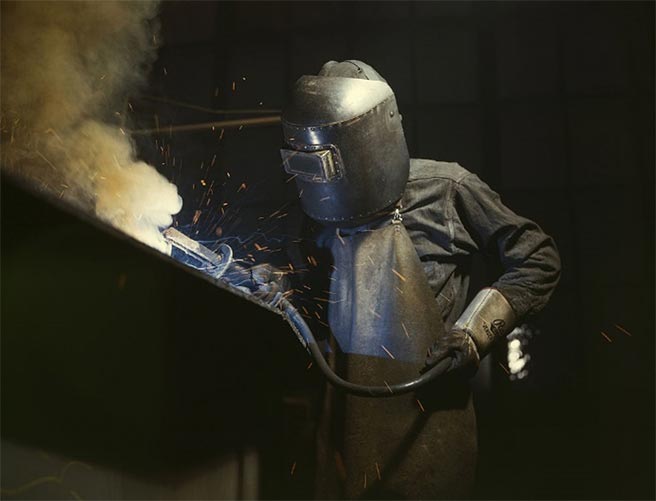 Welding sparks and fumes