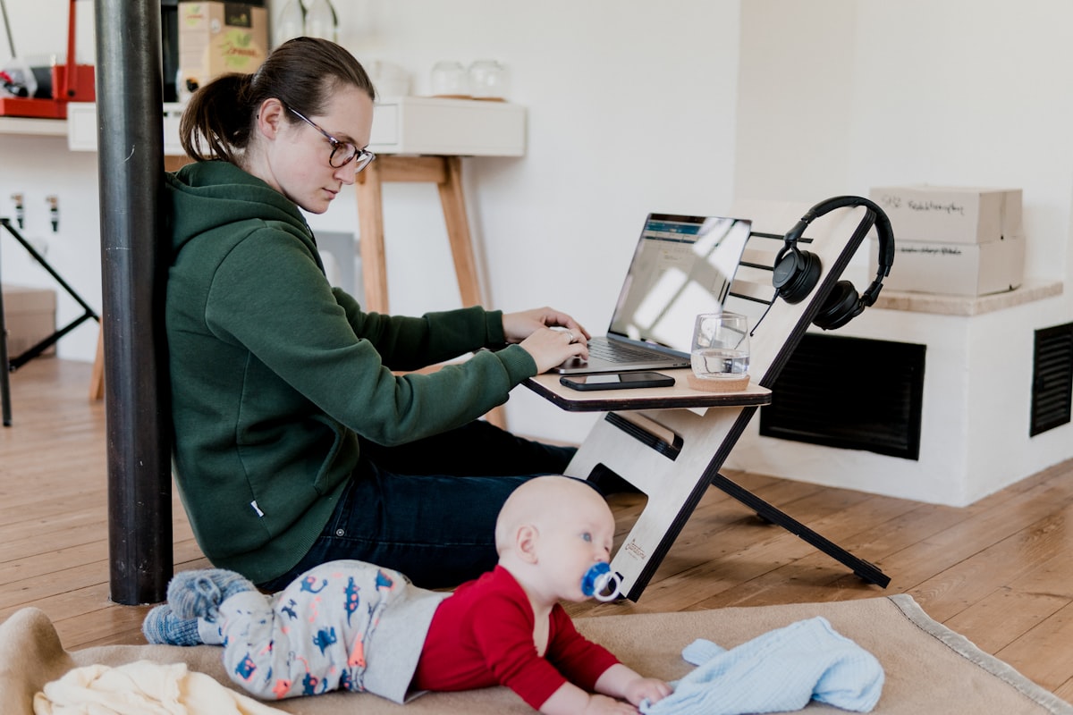 Person working from home at a desk